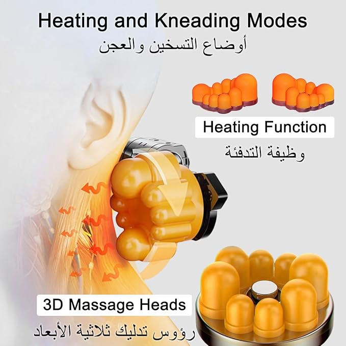 Neck Back Massager with Remote Control, 16 Massage Deep Shiatsu Head Kneading Shoulder Heat for Muscle Body Leg Pain, Electric Hot Pillow Home Office Use
