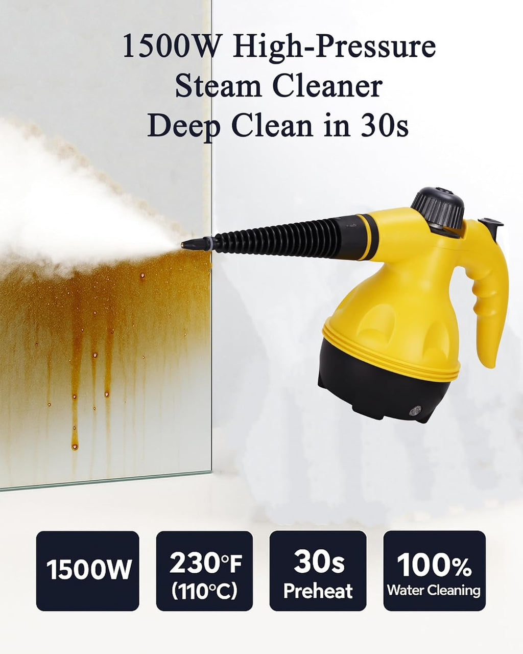 Handheld Steam Cleaner 1500W High Pressure Portable Steamer