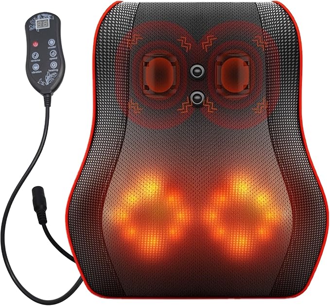 Neck Back Massager with Remote Control, 16 Massage Deep Shiatsu Head Kneading Shoulder Heat for Muscle Body Leg Pain, Electric Hot Pillow Home Office Use