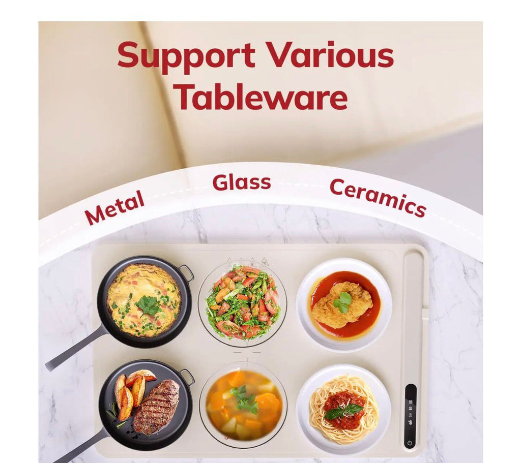 Morpilot Electric Warming Tray with Adjustable Temperature, 6 in 1 Food Warmer for Parties Features Foldable Design & Fast Heating, Warming Plate for Buffet, Family Gatherings, Sabbath, Holidays