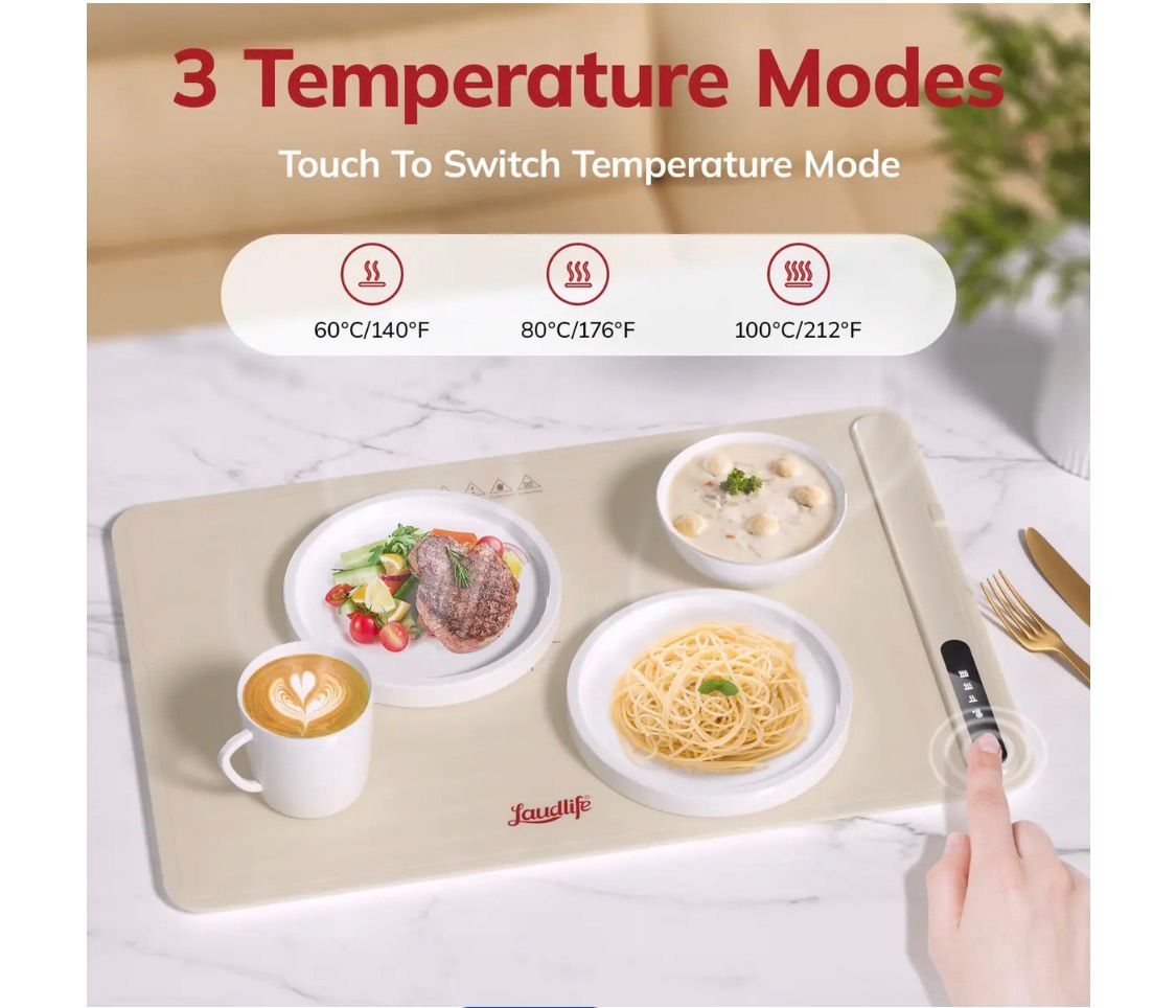 Morpilot Electric Warming Tray with Adjustable Temperature, 6 in 1 Food Warmer for Parties Features Foldable Design & Fast Heating, Warming Plate for Buffet, Family Gatherings, Sabbath, Holidays